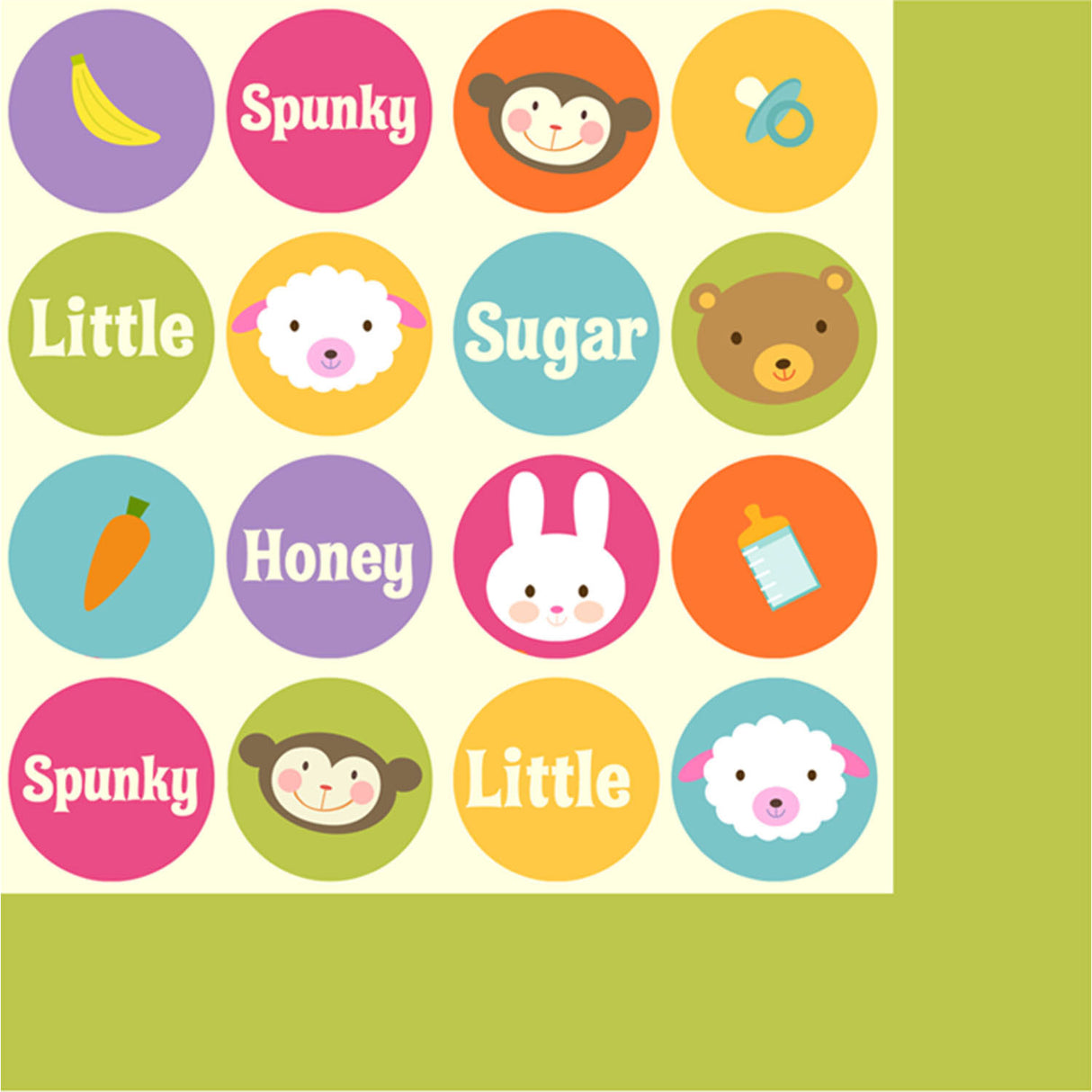 Baby Animal Dots Luncheon Napkin