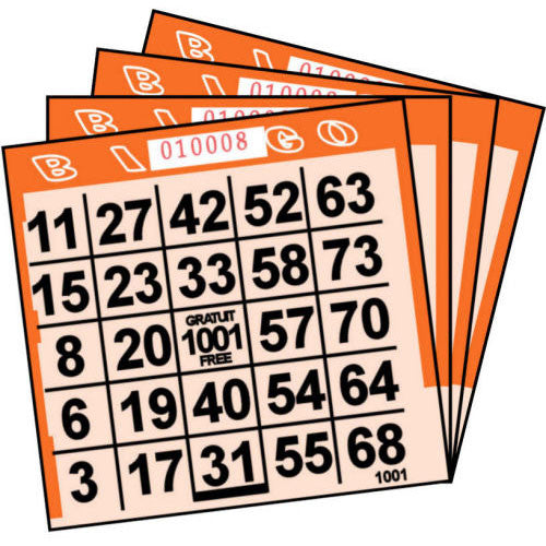 1 ON Orange Tint Paper Bingo Cards (500 ct)