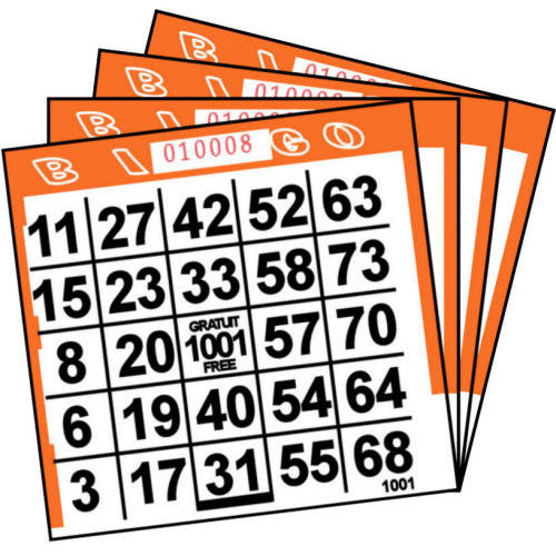 1 ON Orange Paper Bingo Cards (500 ct)