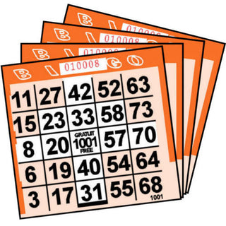 1 ON Orange Arrow Pattern Paper Bingo Cards (500 ct)