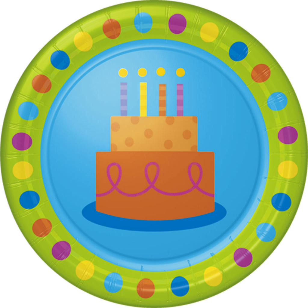 Birthday Fun Dots Dessert Plates
