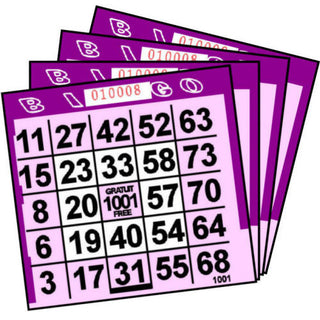 1 ON Purple Frame Pattern Paper Bingo Cards (500 ct)