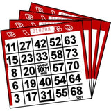 1 ON Red Paper Bingo Cards (500 ct)