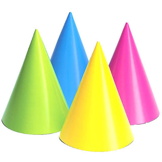 Neon Party Hats (8ct)