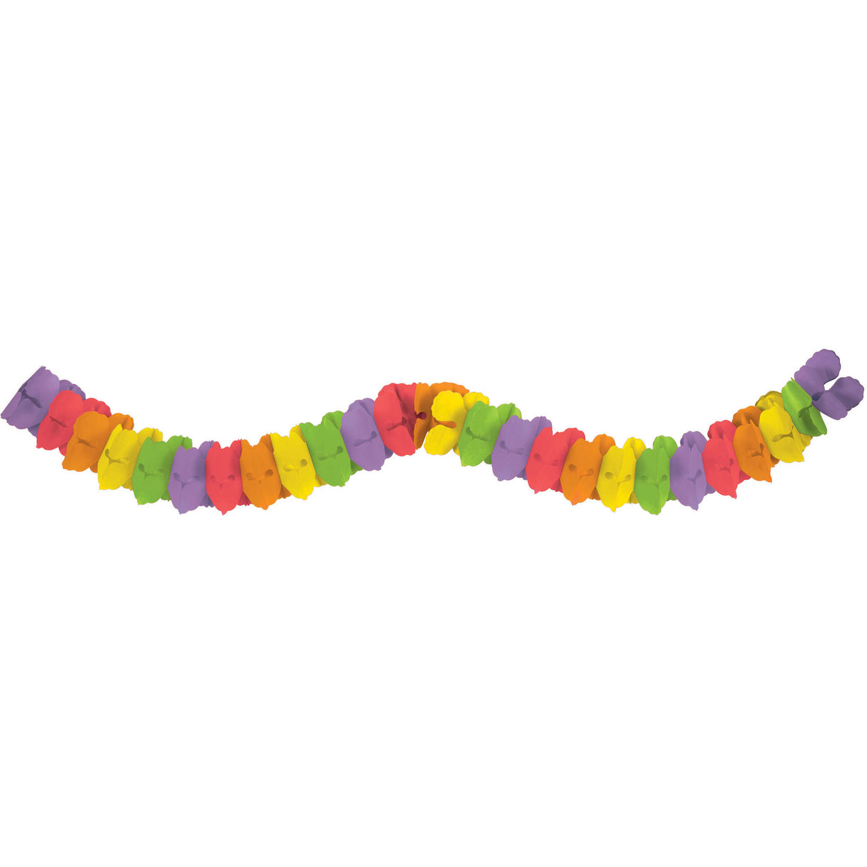 12' Rainbow Tissue Paper Garland