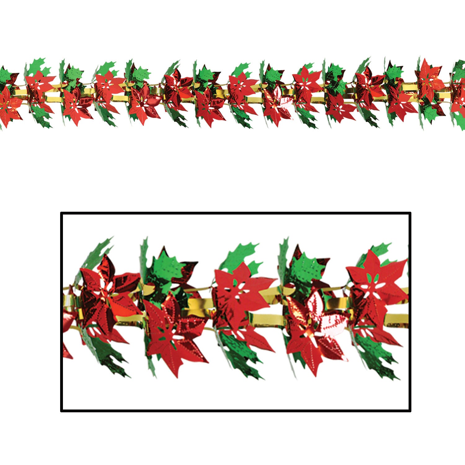 Poinsettia & Holly Garland/Column