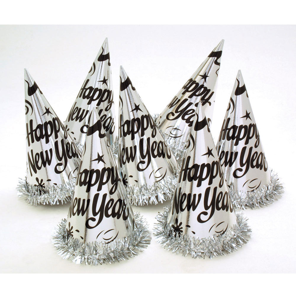 Happy New Year Tinsel Foil Hat