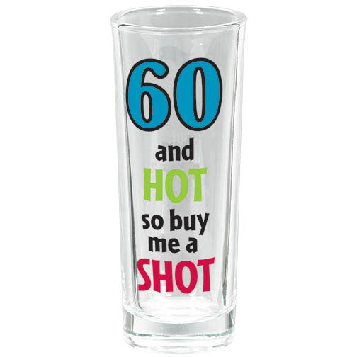 60th Birthday Tall Shot Glass