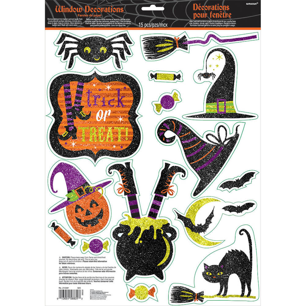 WNDW DEC WITCH GLITTER