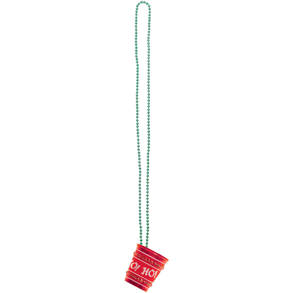 Christmas Beaded Necklace with Shot Glass