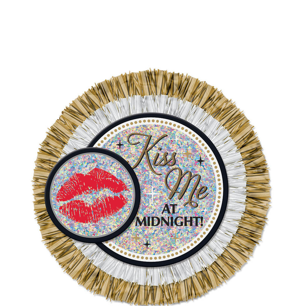 Kiss Me At Midnight New Years Button