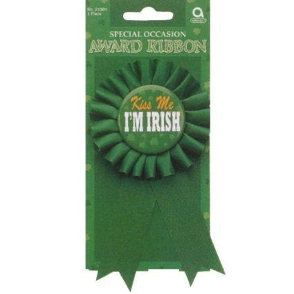 Kiss Me I'm Irish Award Ribbon - 5.5"