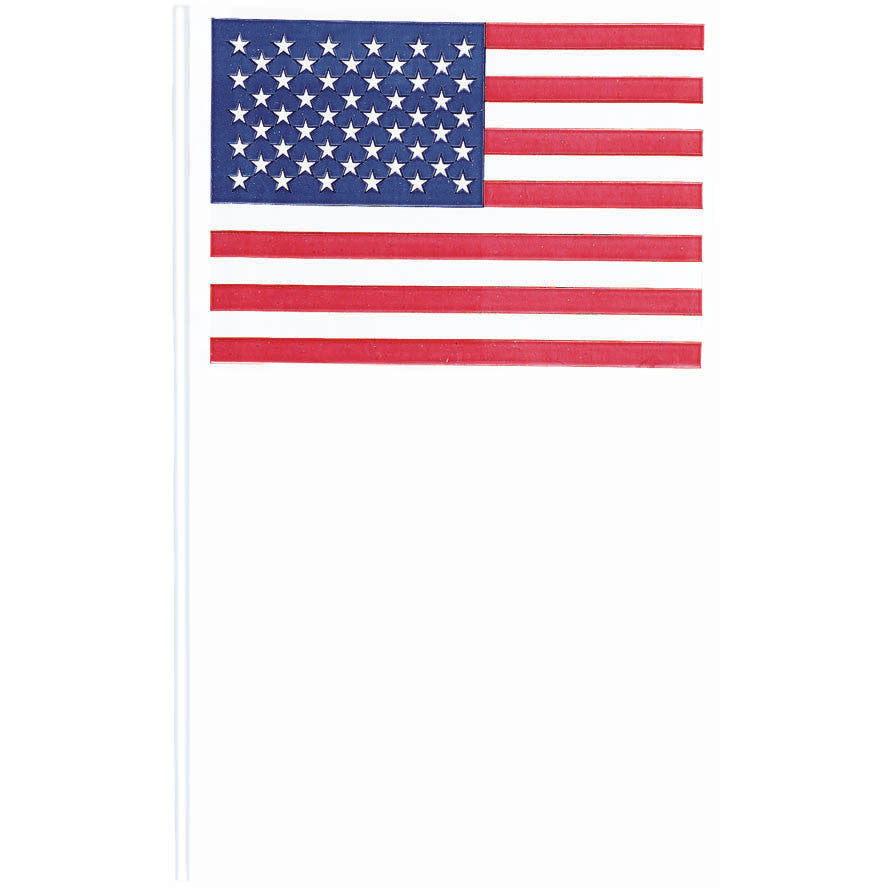 6.5" x 10.5" Plastic American Flags (12ct)