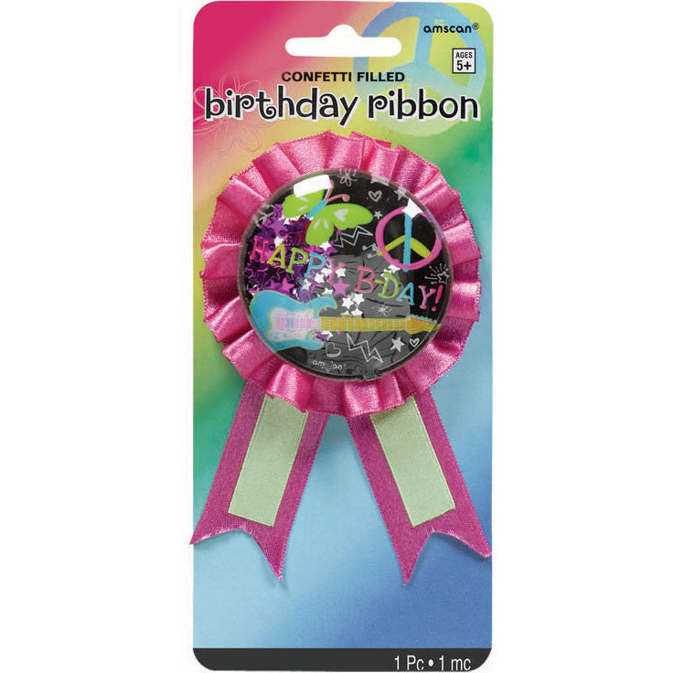Neon Birthday Award Ribbon