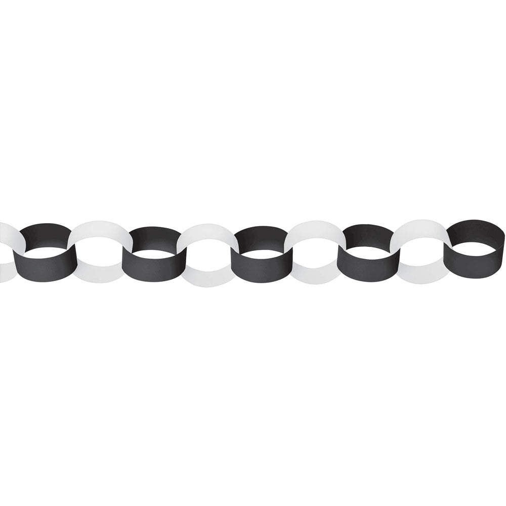Black & White 10' Chain Link Garland