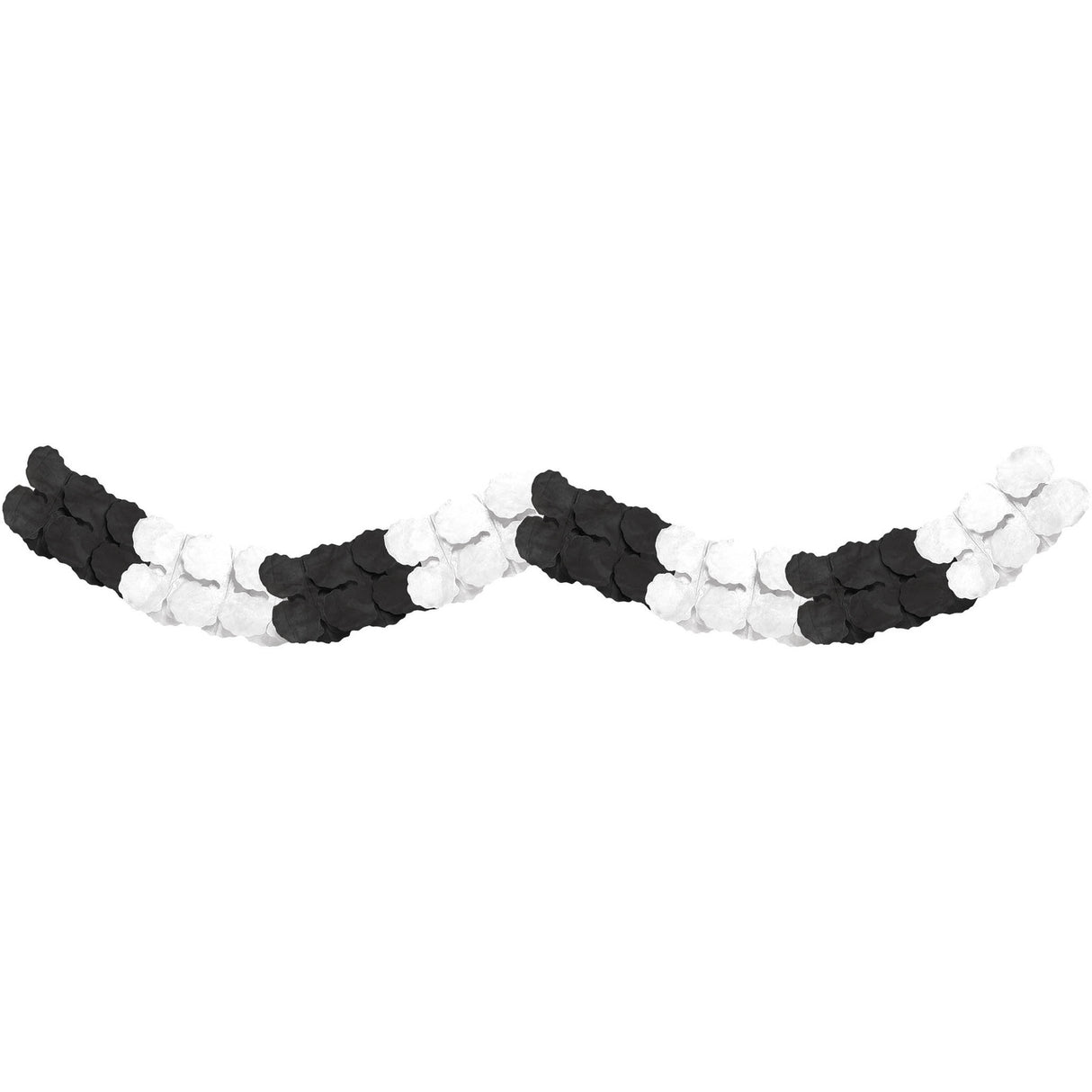 12' Black & White Tissue Paper Garland