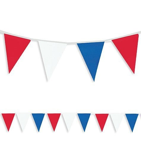 Patriotic Plastic Pennant Banner