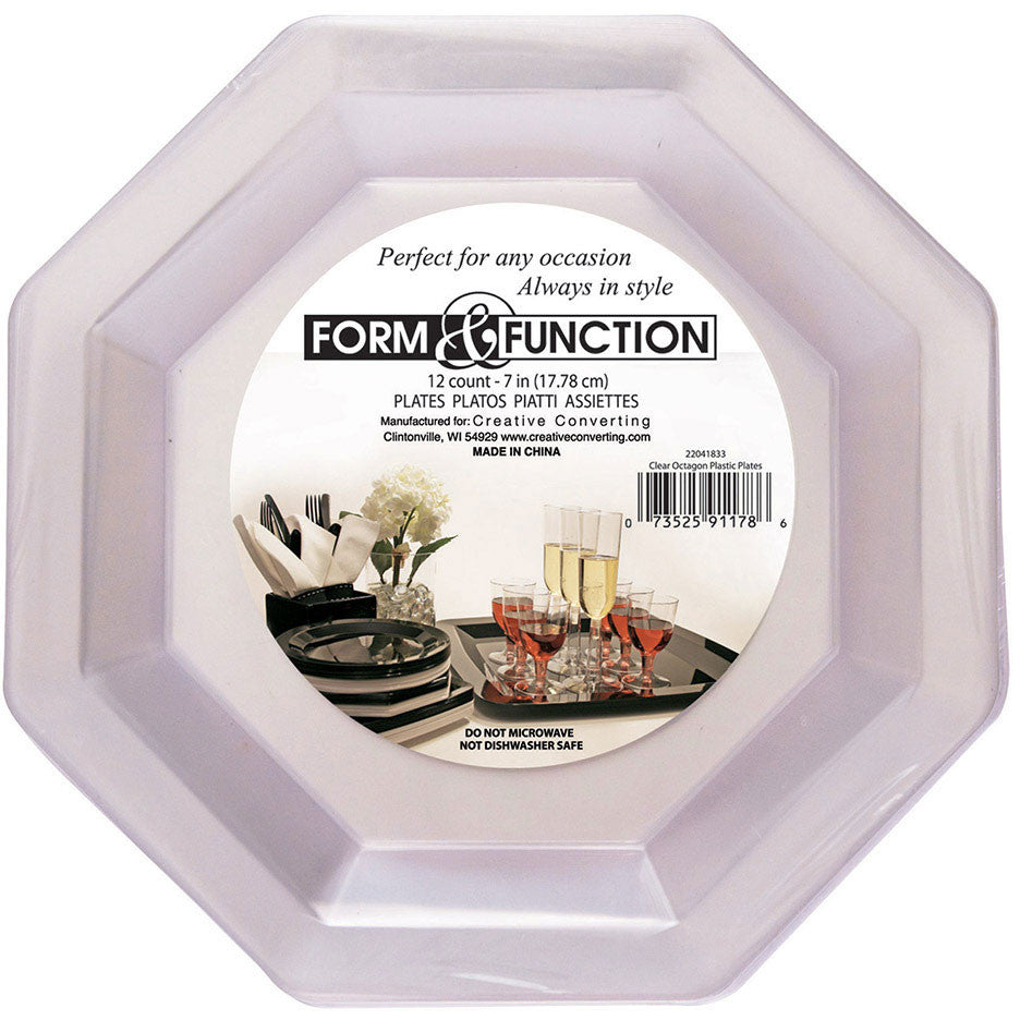 Form and Function Clear Banquet Plates (8ct)