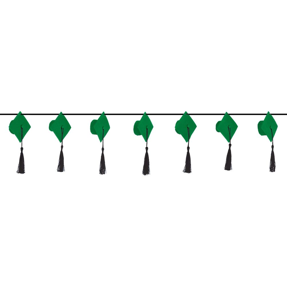 Graduation Garland Dimensional Grad Cap Green (1ct)