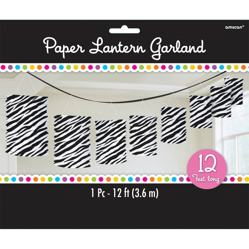 Zebra 12' Lantern Garland