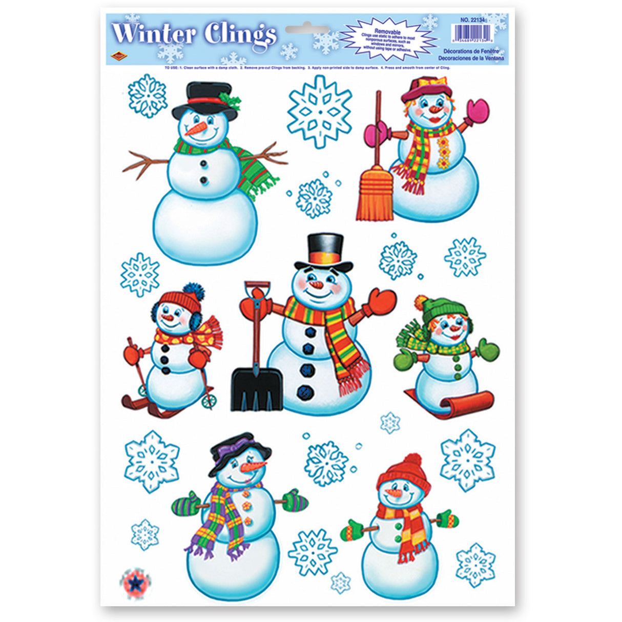 Snowman and Snowflake Window Clings