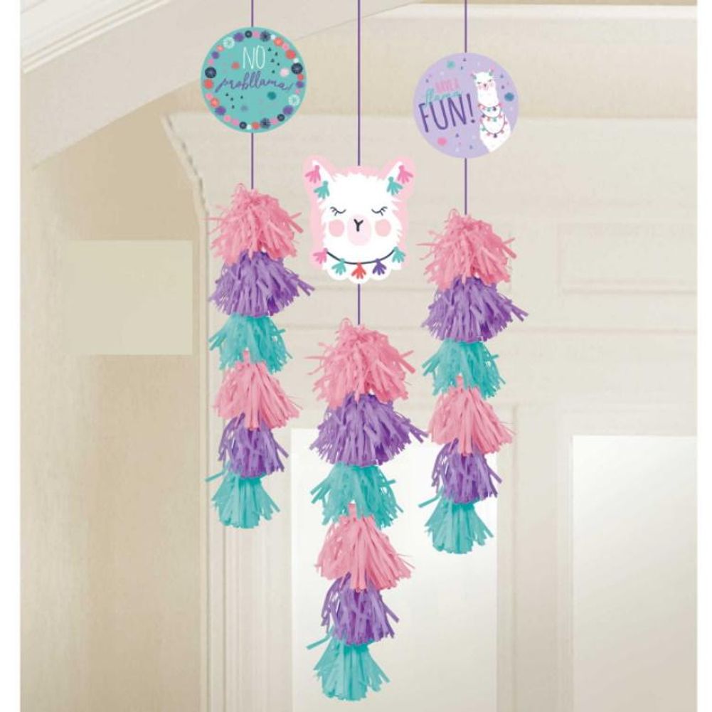 Llama Fun Tassel Decorations, 3ct