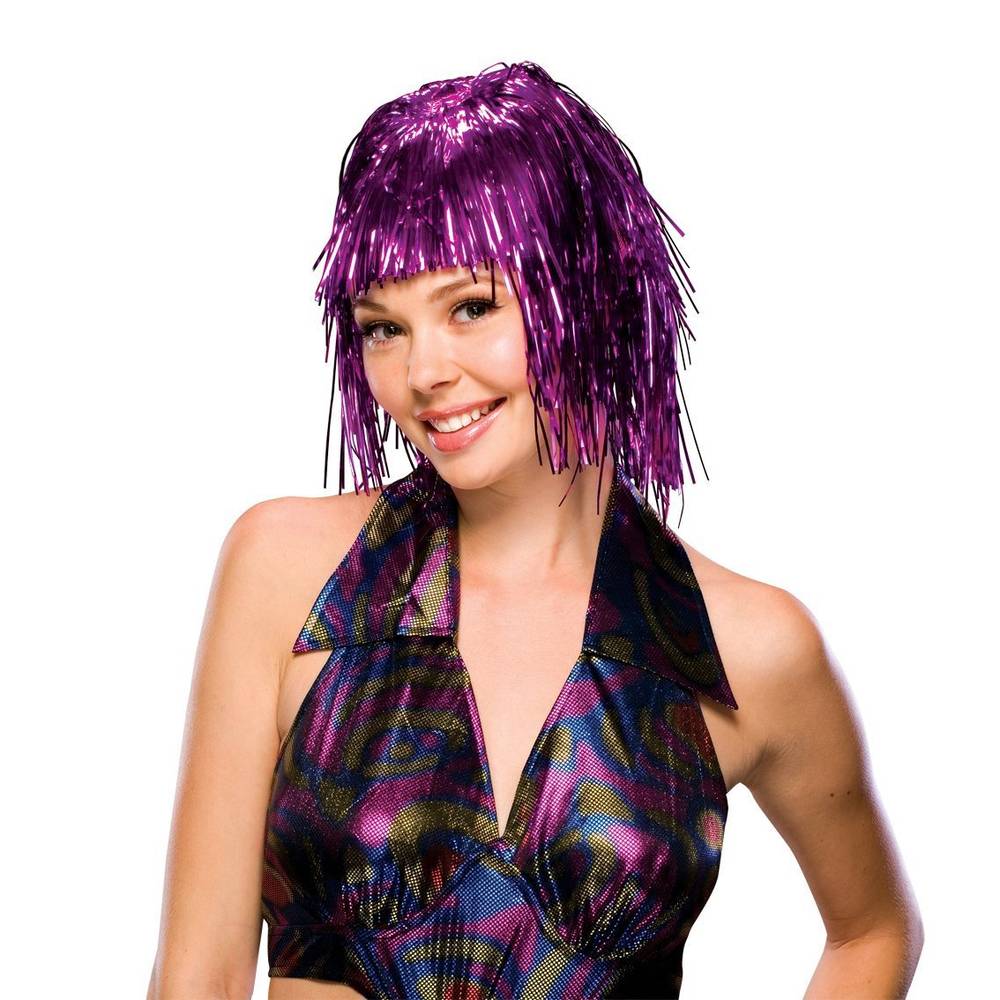 Tinsel Wig Purple