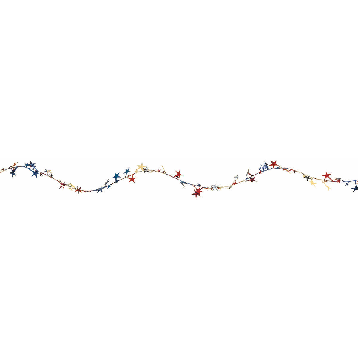 Patriotic Pristmatic Stars Wire Garland