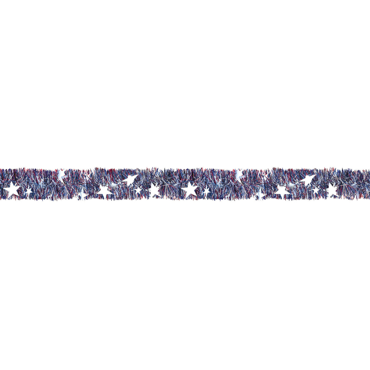 Patriotic Jumbo Tinsel Garland w/Stars
