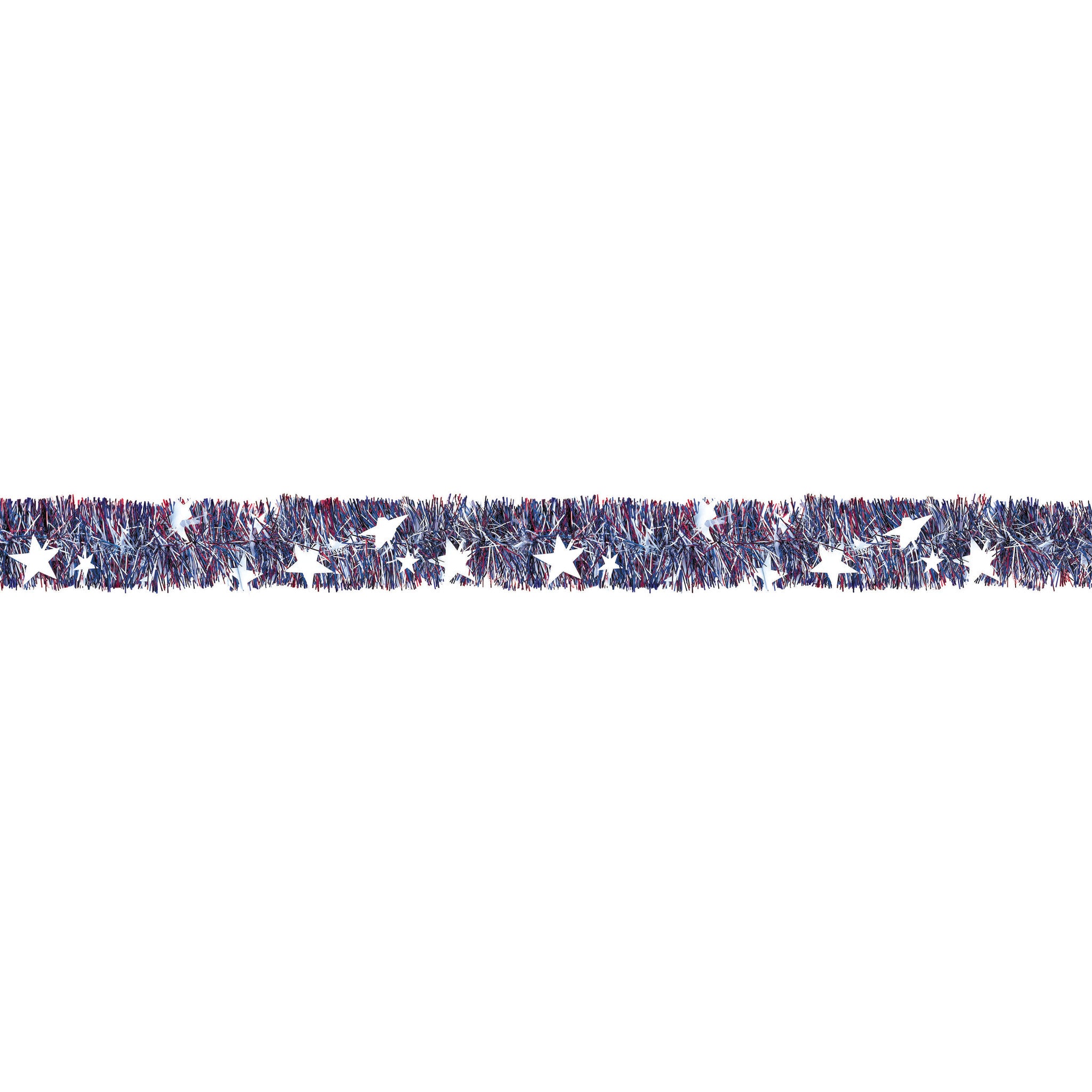 Patriotic Jumbo Tinsel Garland w/Stars