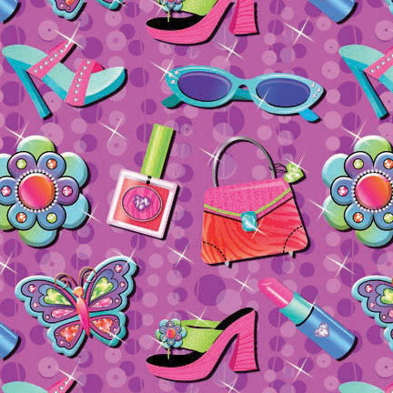 Glitzy Girl 5' Foil Gift Wrap Roll