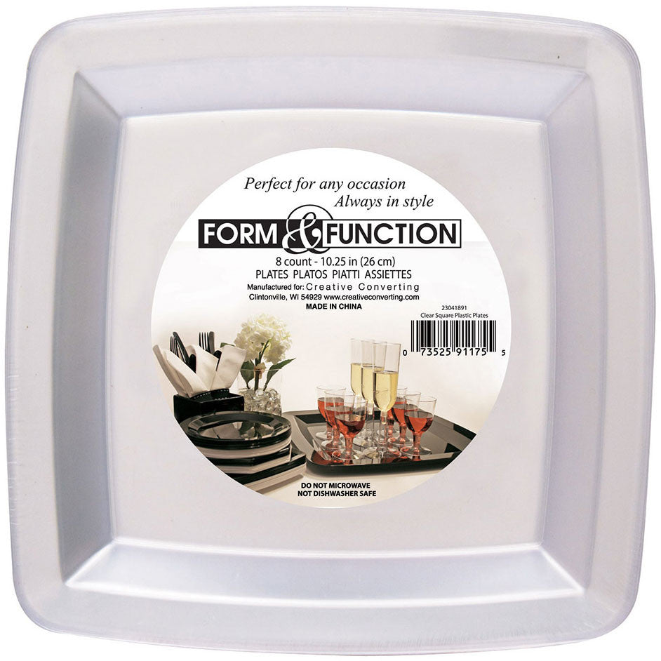 Form and Function Clear Banquet Plates (8ct)