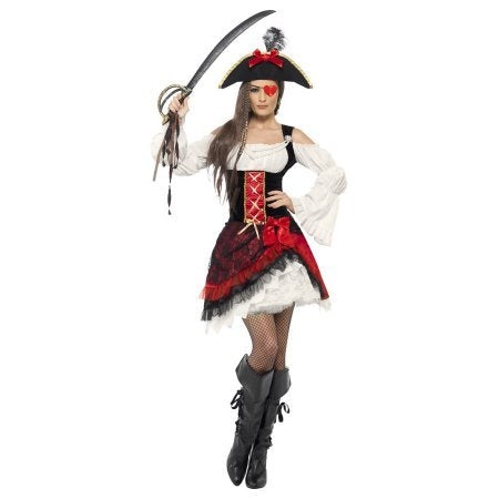 Glamorous Lady Pirate Costume with Dress and Hat