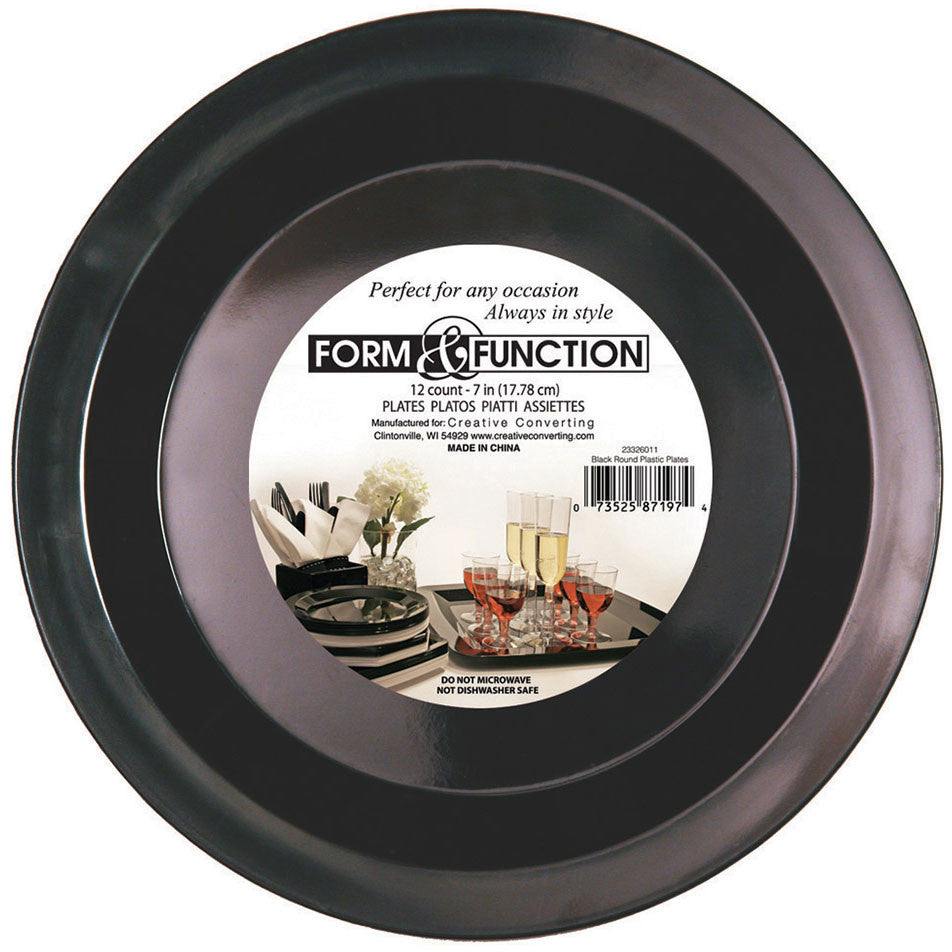 Form and Function Black Banquet Plates (8ct)
