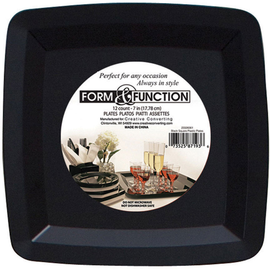 Form and Function Black Dessert Plates (12ct)