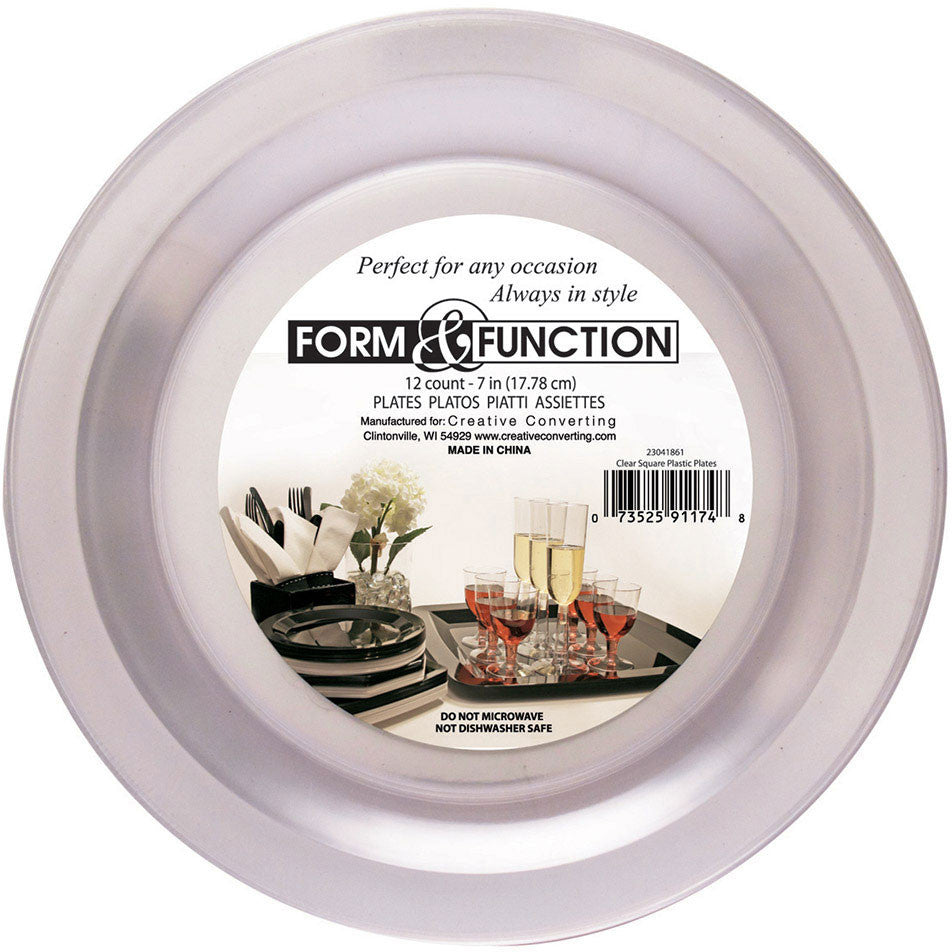 Form and Function Clear Dessert Plates (12ct)
