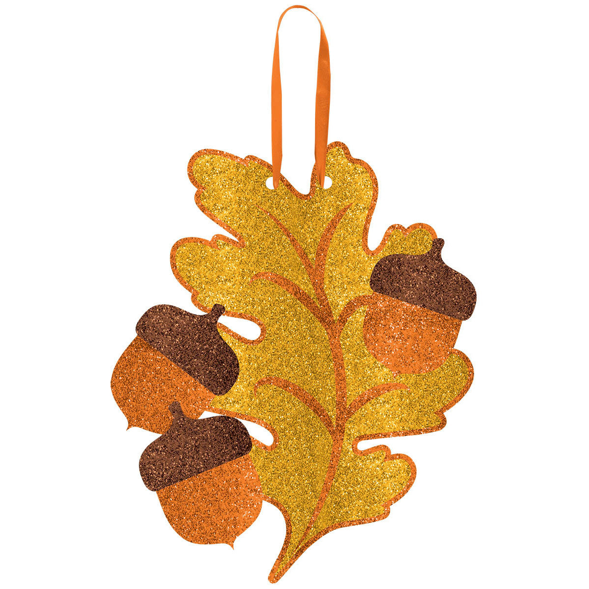 Glittered Oak Leaf Die-Cut Decoration
