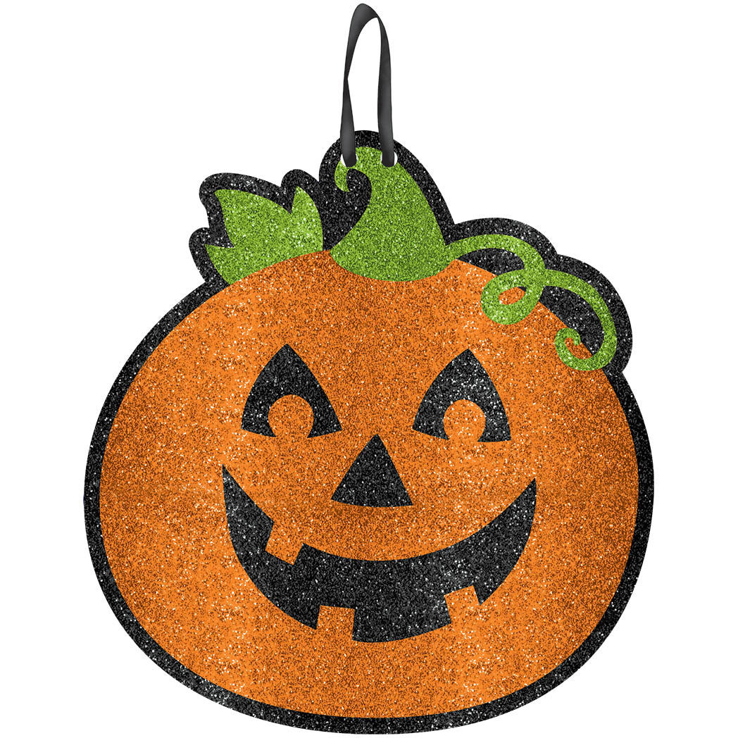 Glittered Pumpkin Sign
