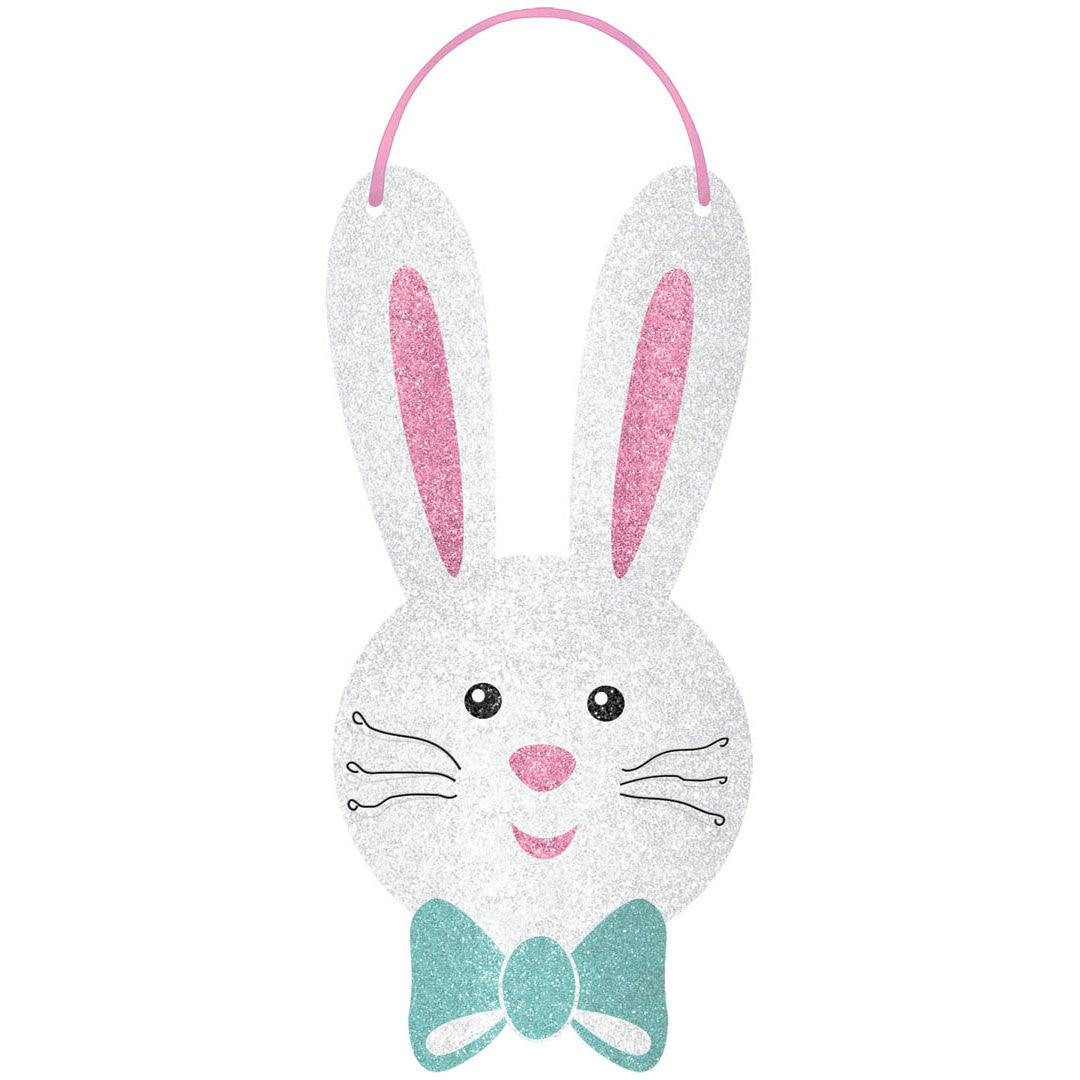 Small Bunny Die-Cut Glitter Decoration
