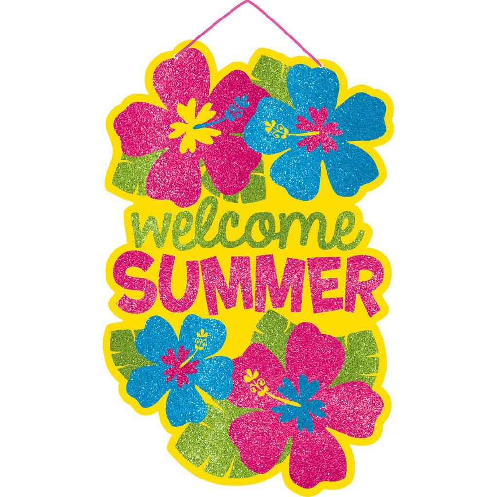 Welcome Summer Glitter Sign
