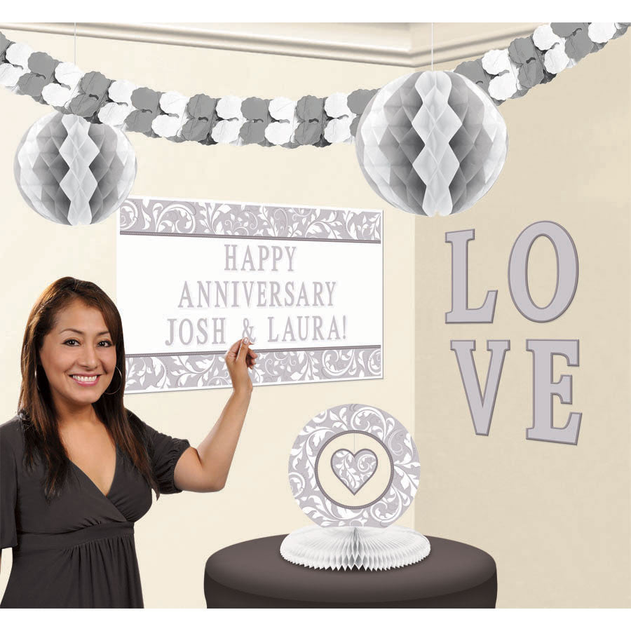 Silver Elegant Scroll Customizable Decorating Kit