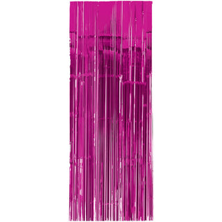 Bright Pink 3' x 8' Metallic Curtain