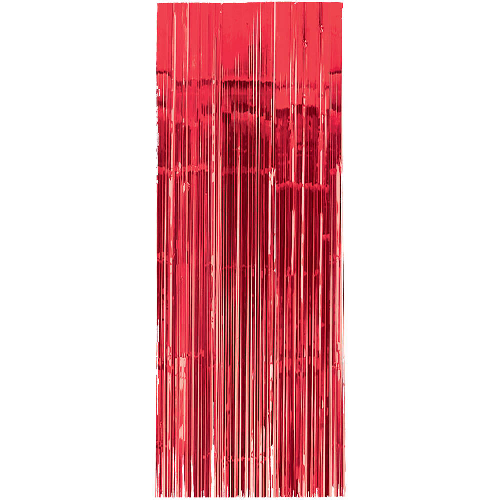 Apple Red 3' x 8' Metallic Curtain