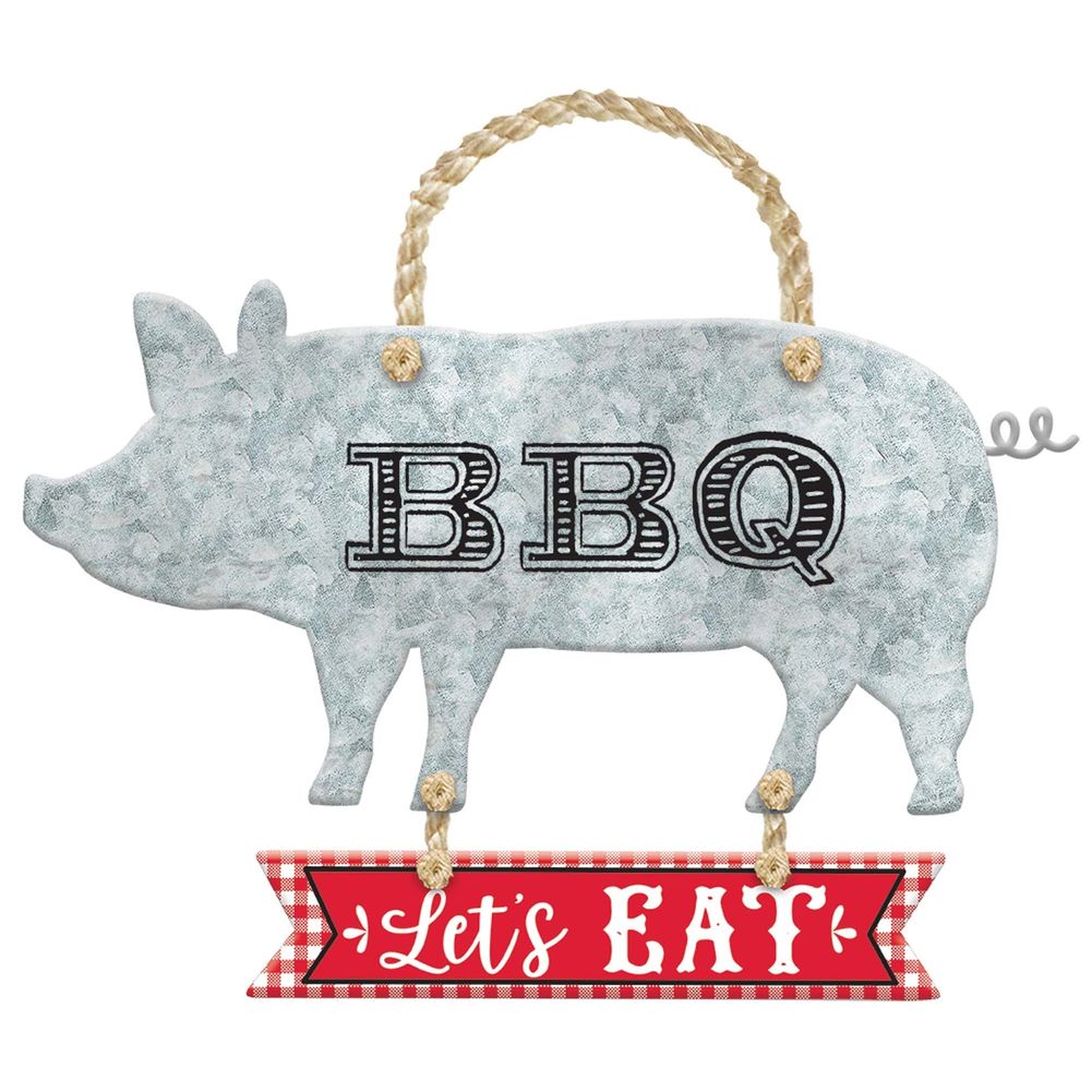 Pig BBQ Picnic Metal Hanging Sign