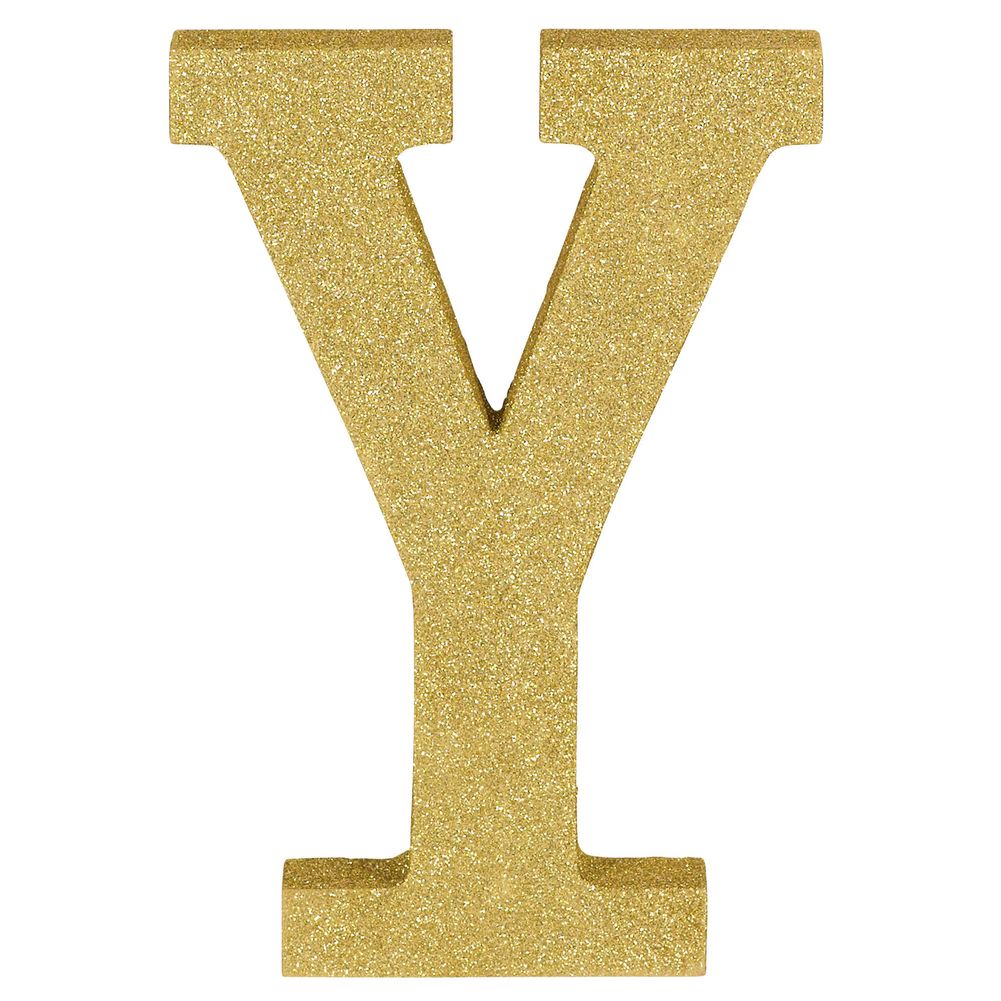 9" Gold Glitter MDF Letter Y