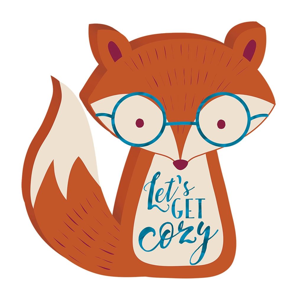 Let's Get Cozy Fox Die-Cut Sign (1 ct)