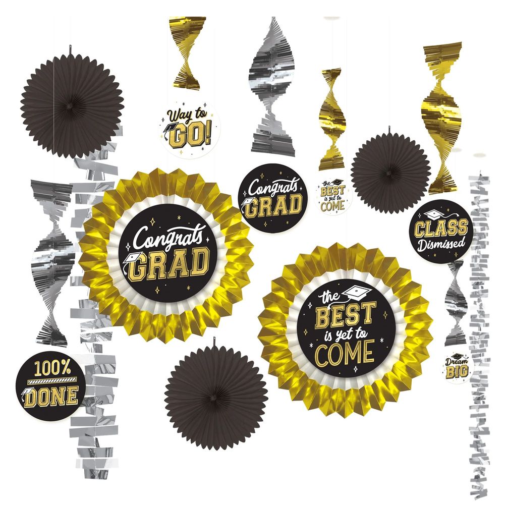 Best Is Yet to Come Graduation Paper & Foil Hanging Decorating Kit (13pcs)