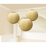 Gold Round Paper Lanterns (3ct)