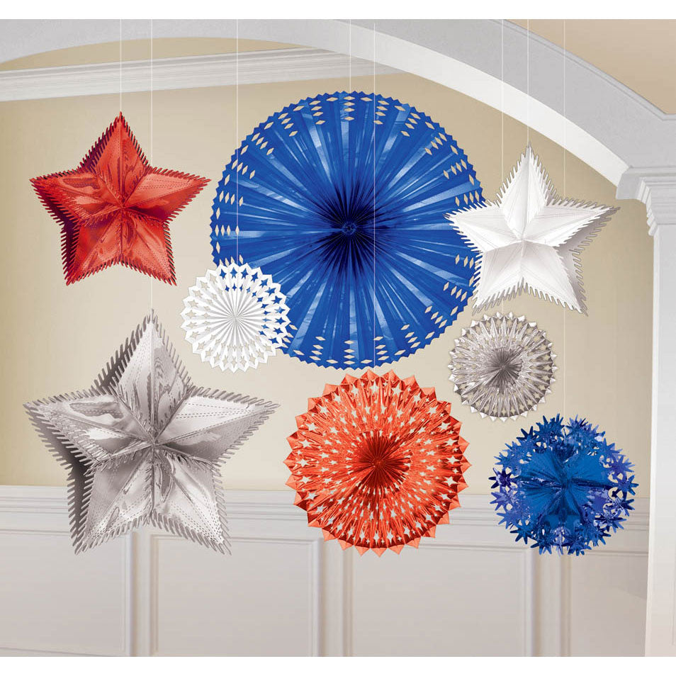 Patriotic Foil Starburts Decorating Kit