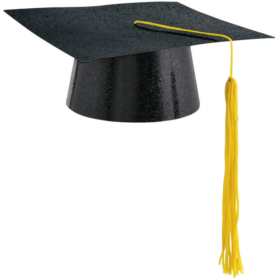 Glittered Mini Black Grad Cap